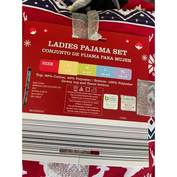 Christmas Pajama Kids Small Two Piece Set Red Festive PJs Lounge Holiday - Picture 3 of 3